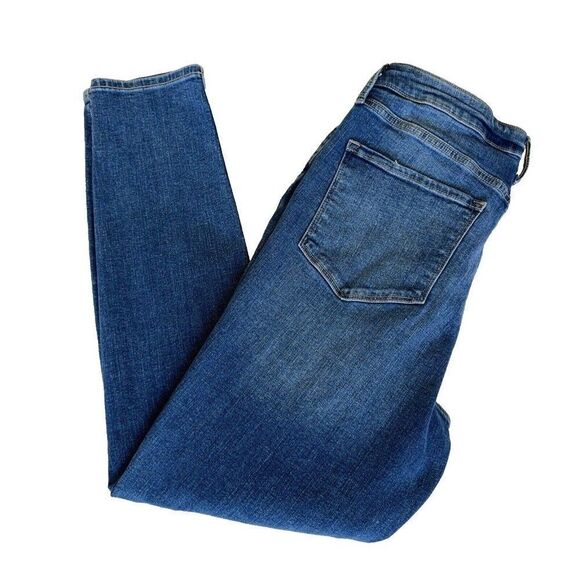 Old Navy Rockstar Womens Jeans Super Skinny High Rise Sz 12 Distressed Med Dark - Picture 10 of 10